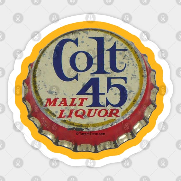 Colt 45 Bottle Cap Sticker by RetroZest